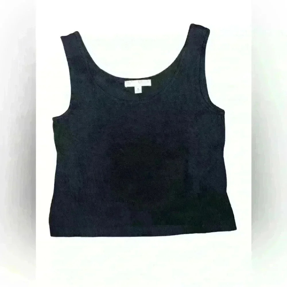 St. John Basics Knit Half Top Sleeveless Sz s Round Neck Minimalist Boho Summer
